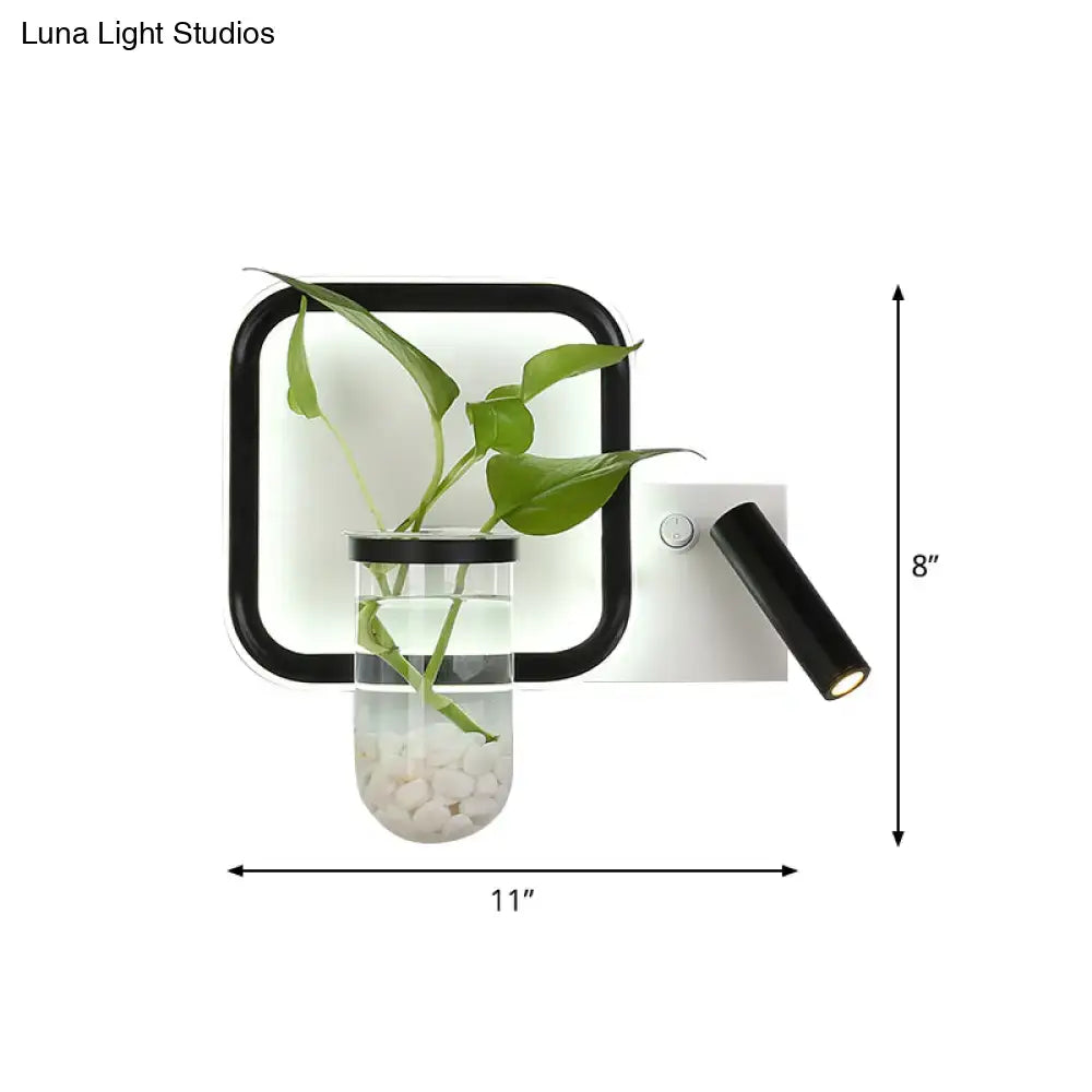 Glass Plant Sconce Light