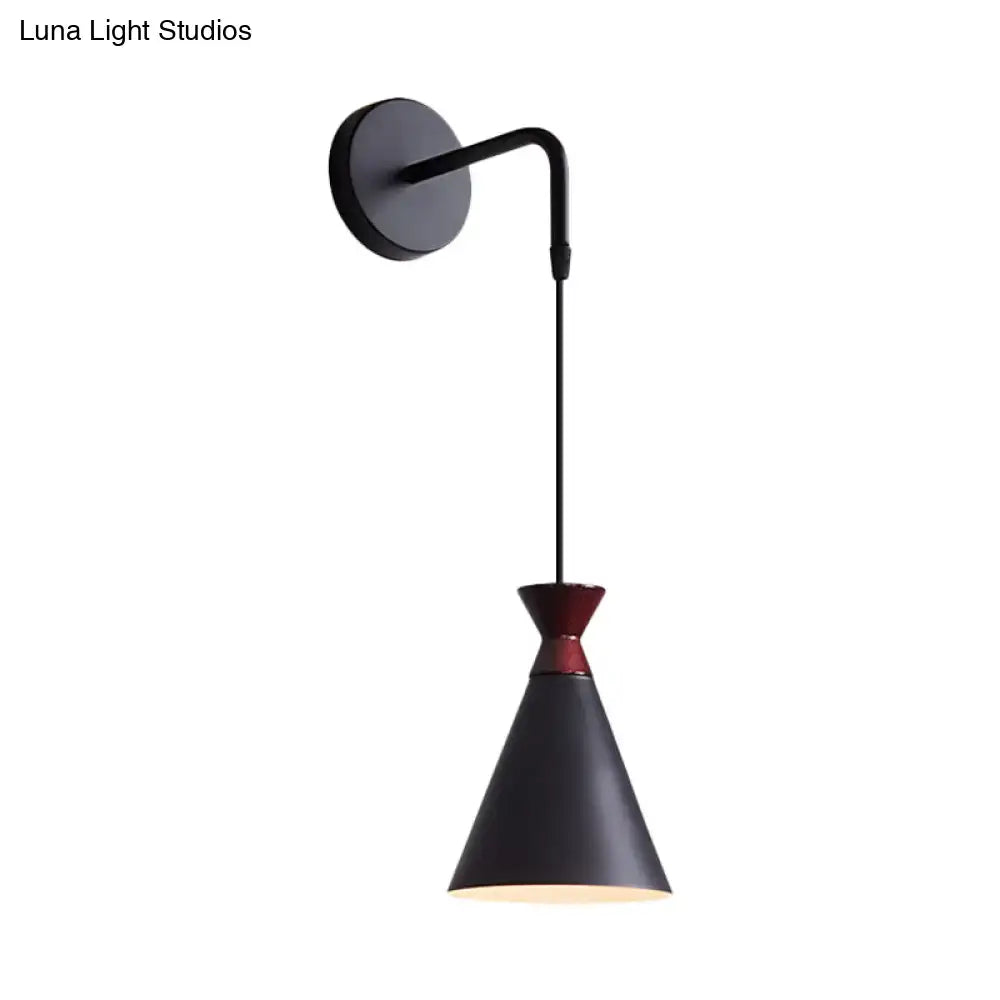Black Conical Iron Minimalist Sconce