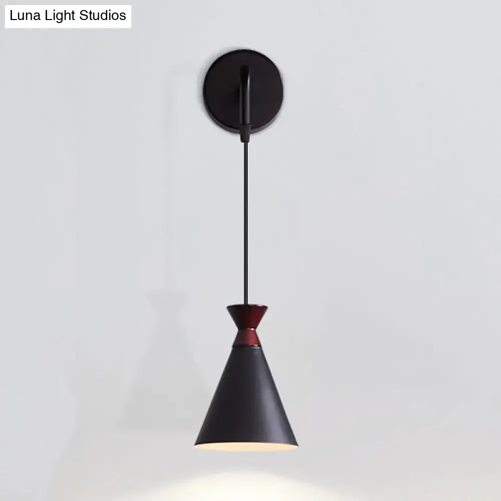 Black Conical Iron Minimalist Sconce