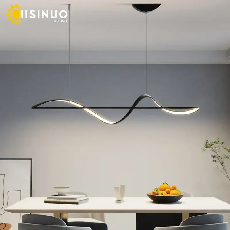 Black Linear LED Chandelier