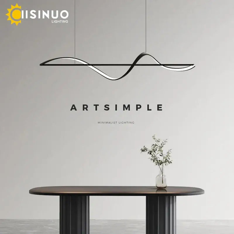 Black Linear LED Chandelier