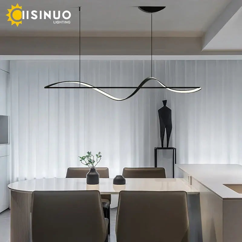 Black Linear LED Chandelier