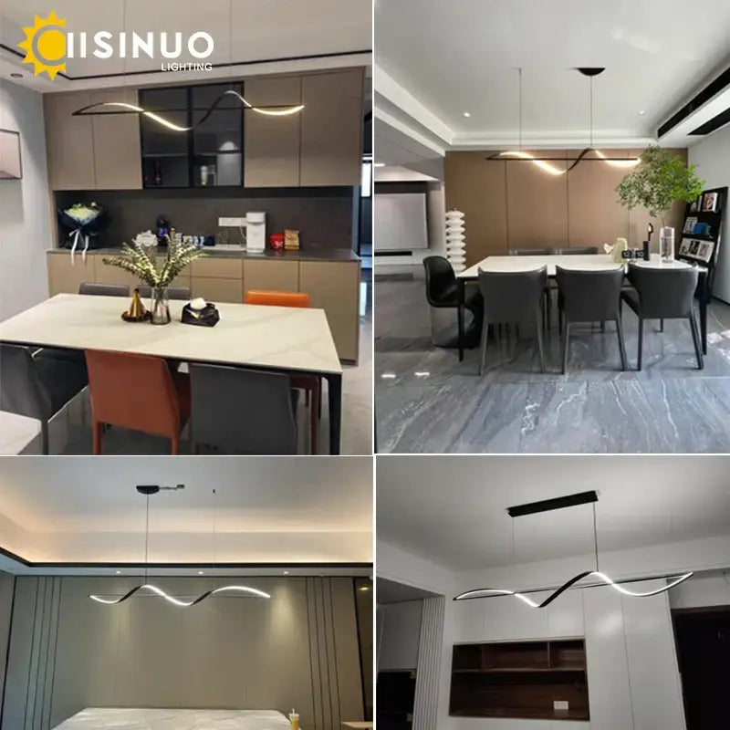 Black Linear LED Chandelier