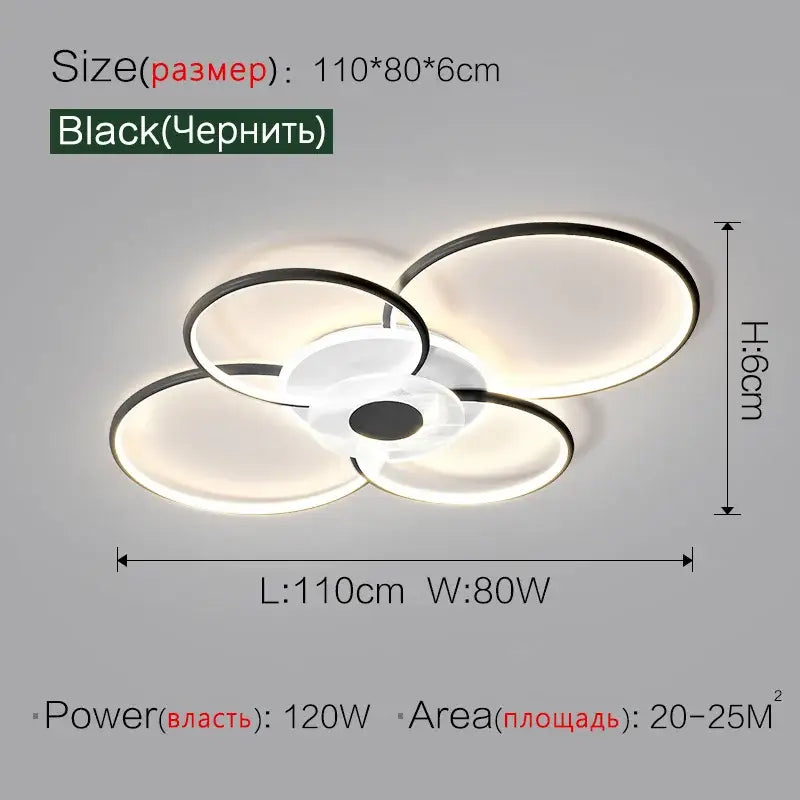 Black Floral Ceiling Lamp