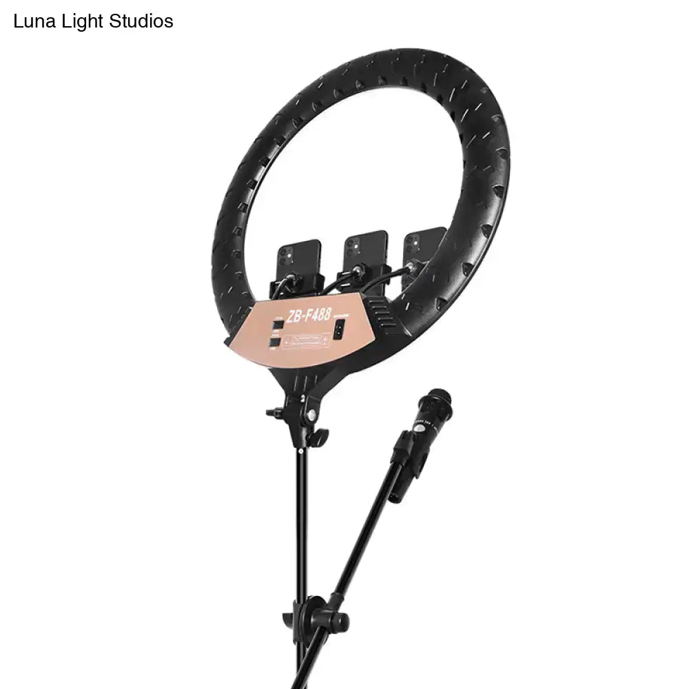 Black LED Phone Holder Ring Light