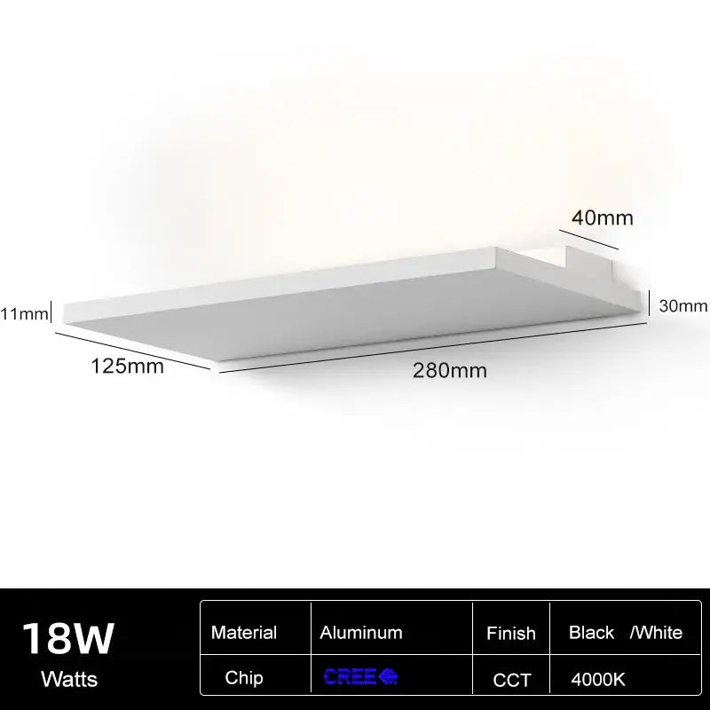Black Aluminum LED Wall Light for Kitchen