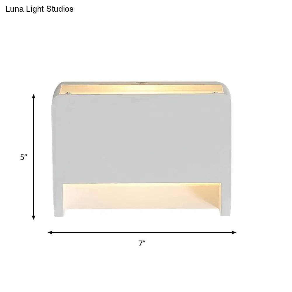 White Gypsum Dual-Voltage Sconce