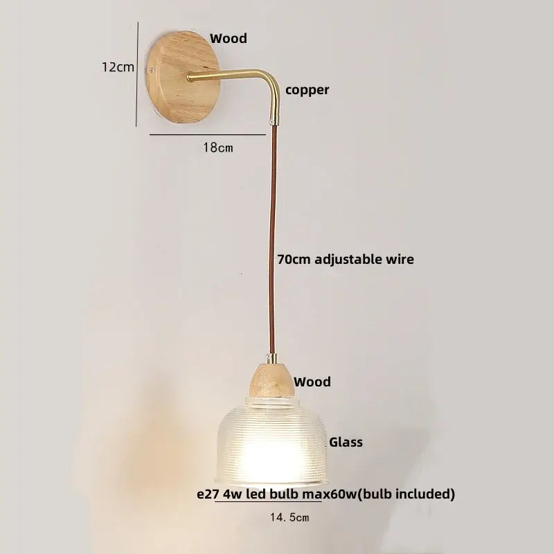 Brass Glass Pull-Chain Wall Light