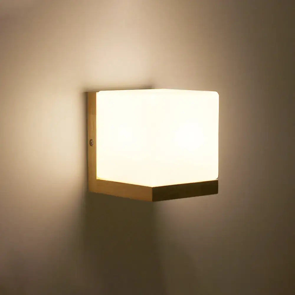 Wood Geometric Wall Sconce