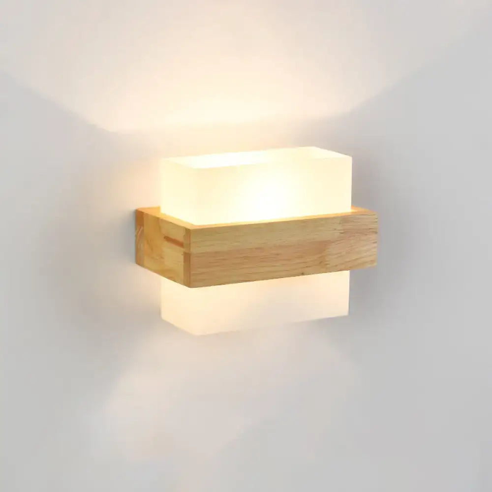 Wood Geometric Wall Sconce