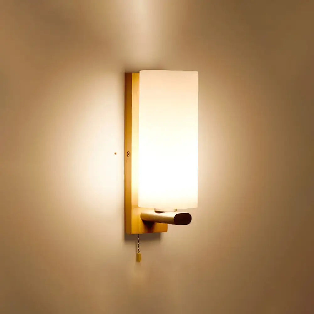 Wood Geometric Wall Sconce