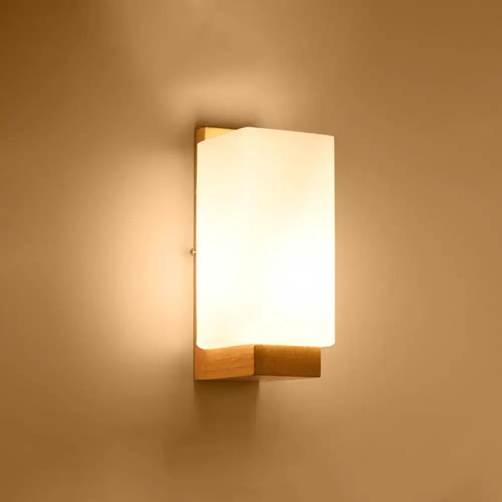 Wood Geometric Wall Sconce