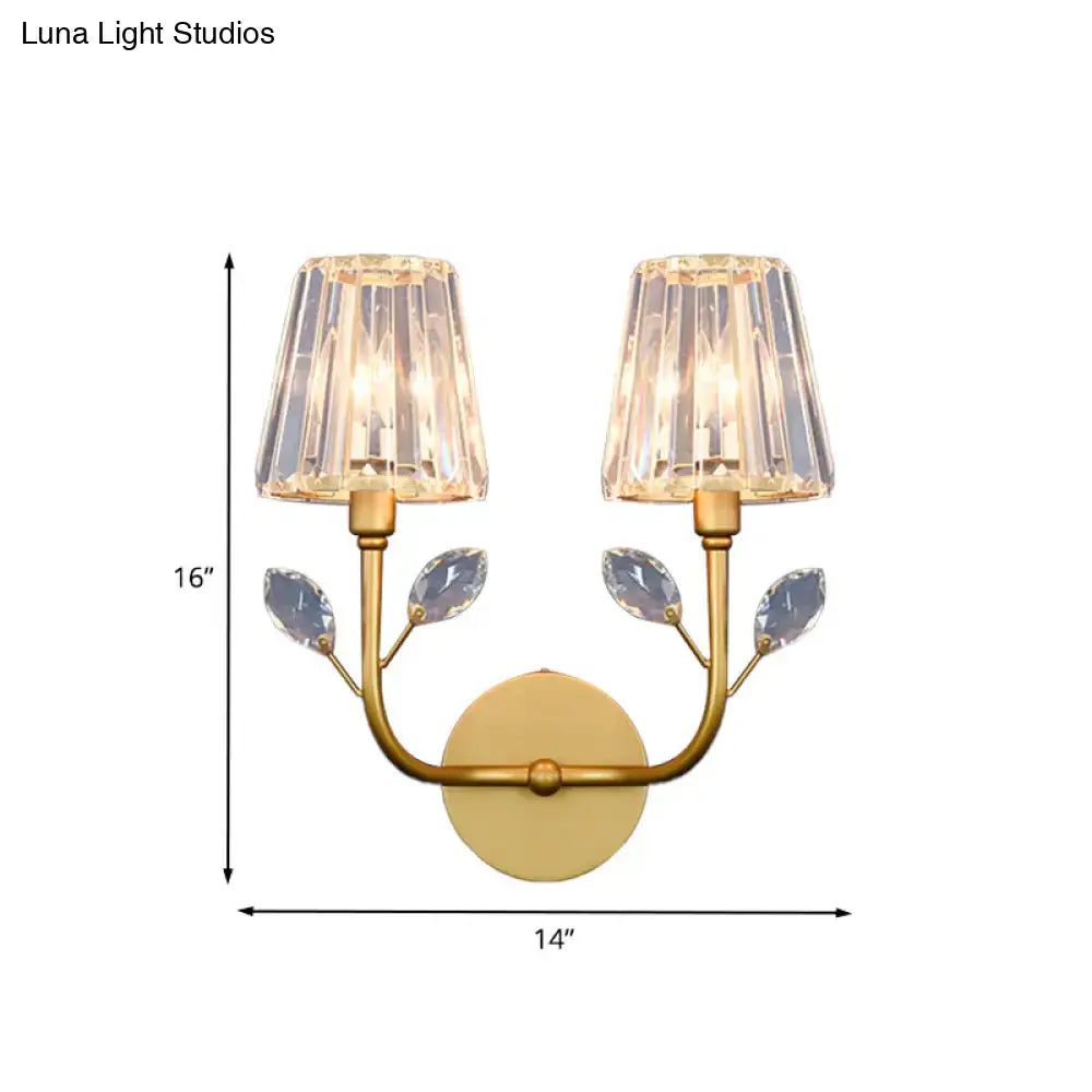 Brass Crystal Wall Light