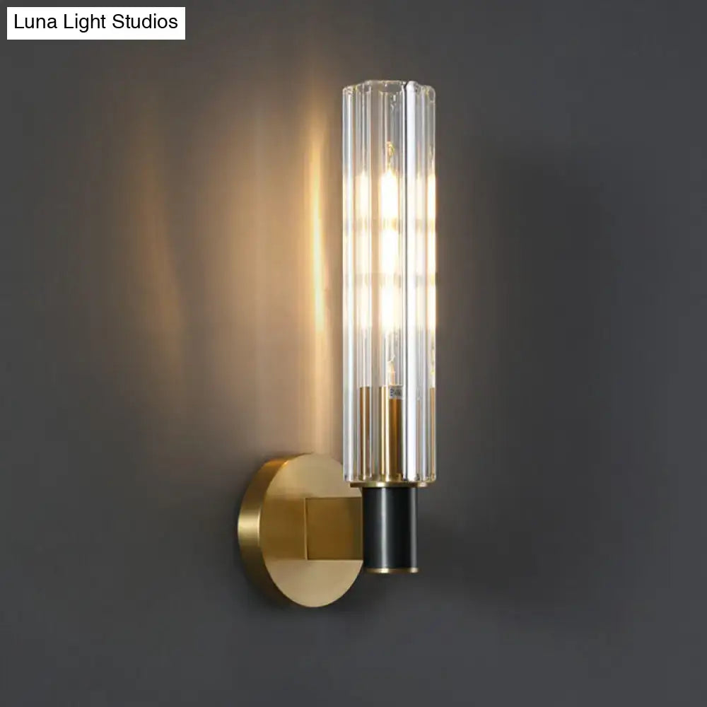 Brass Tubular Wall Sconce