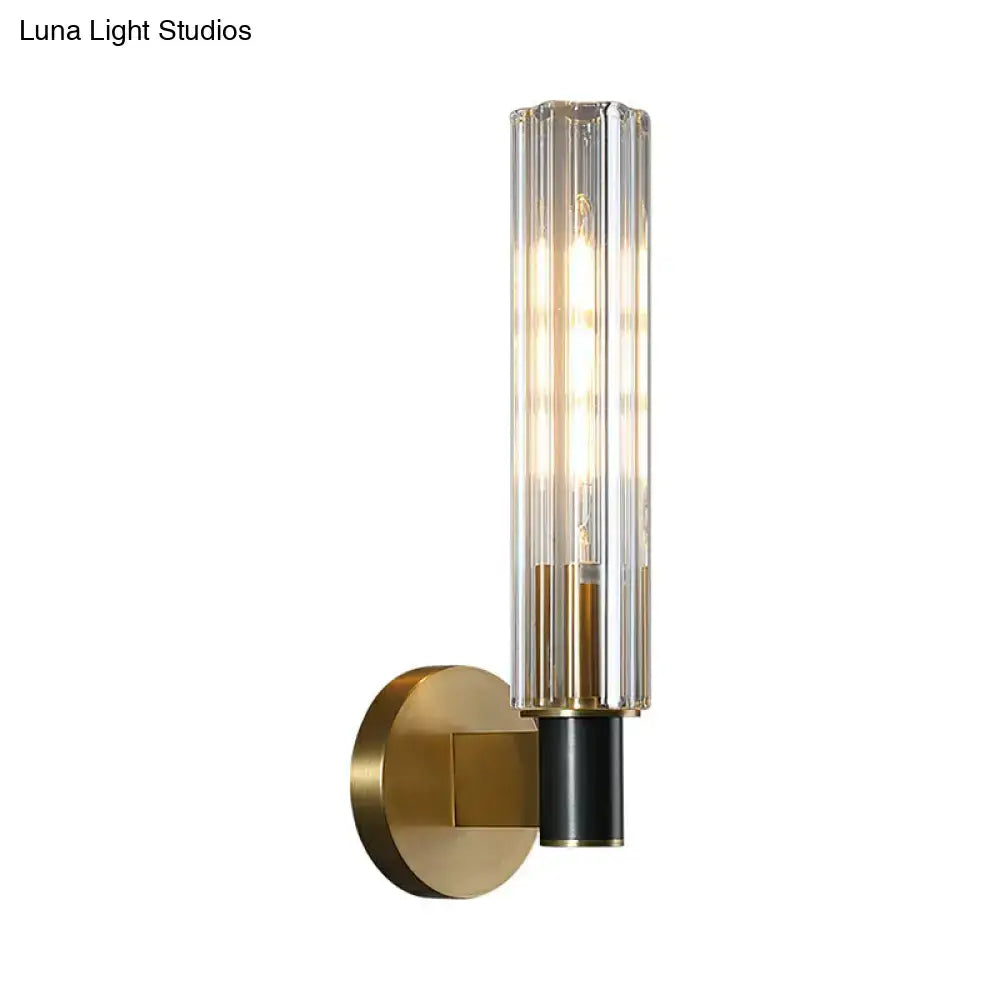 Brass Tubular Wall Sconce