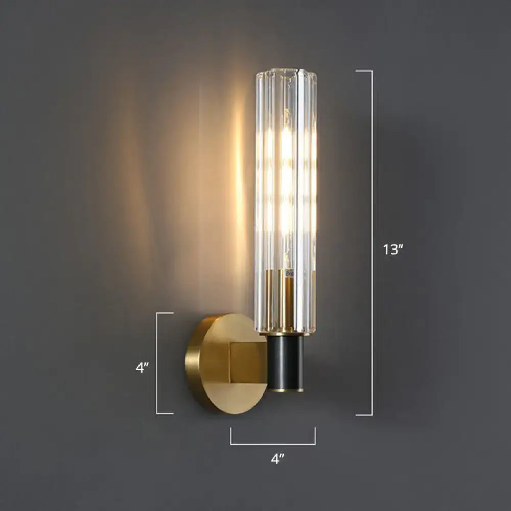 Brass Tubular Wall Sconce