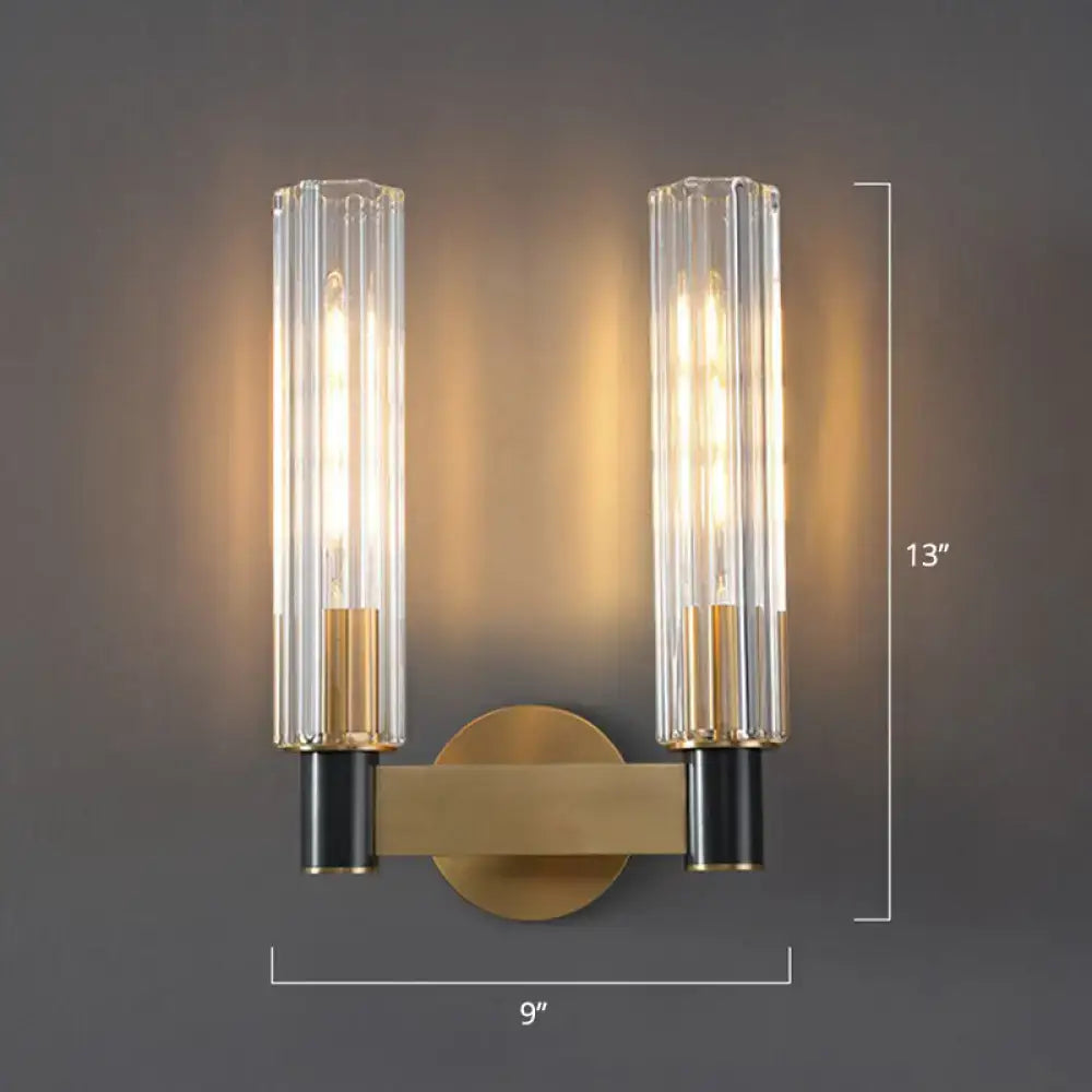 Brass Tubular Wall Sconce