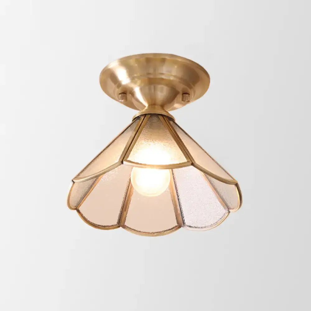 Brass Scalloped Flush Mount