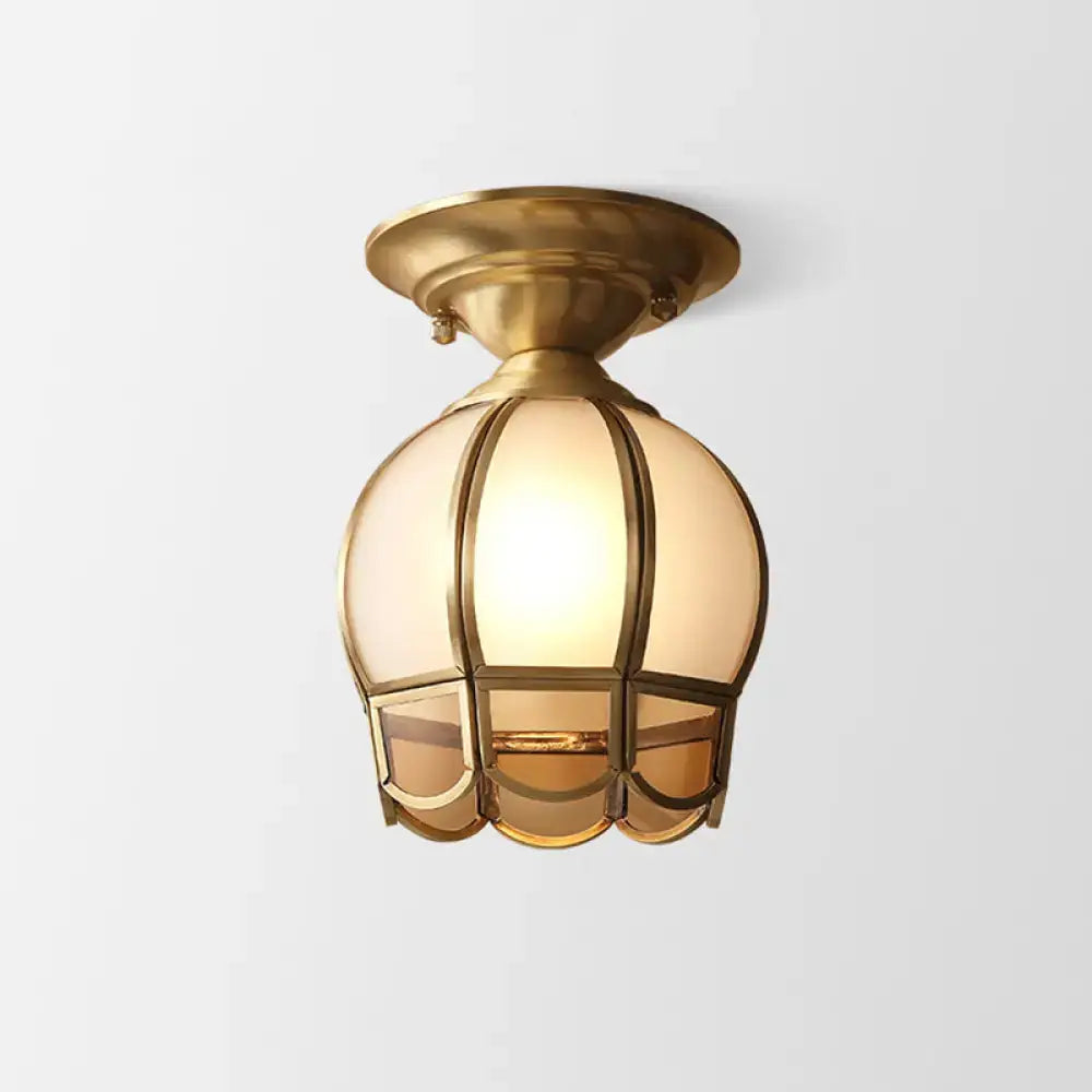 Brass Scalloped Flush Mount
