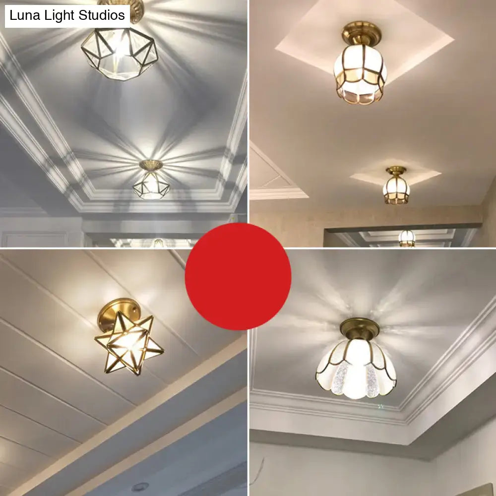 Brass Scalloped Flush Mount