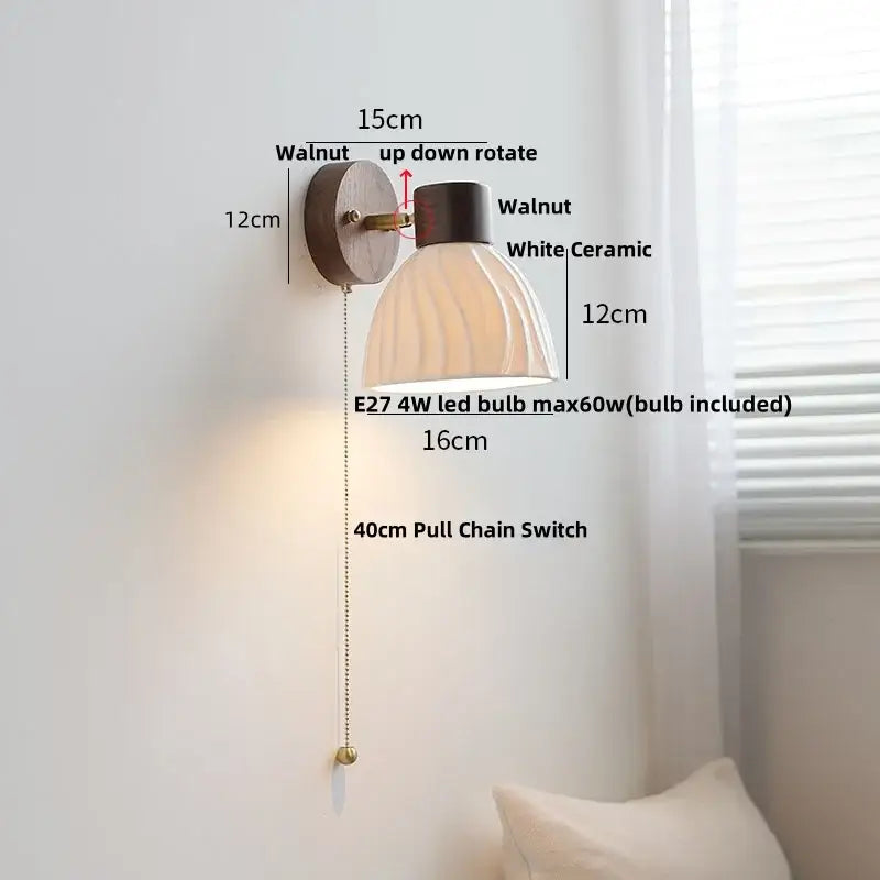 Walnut Ceramic Wall Light