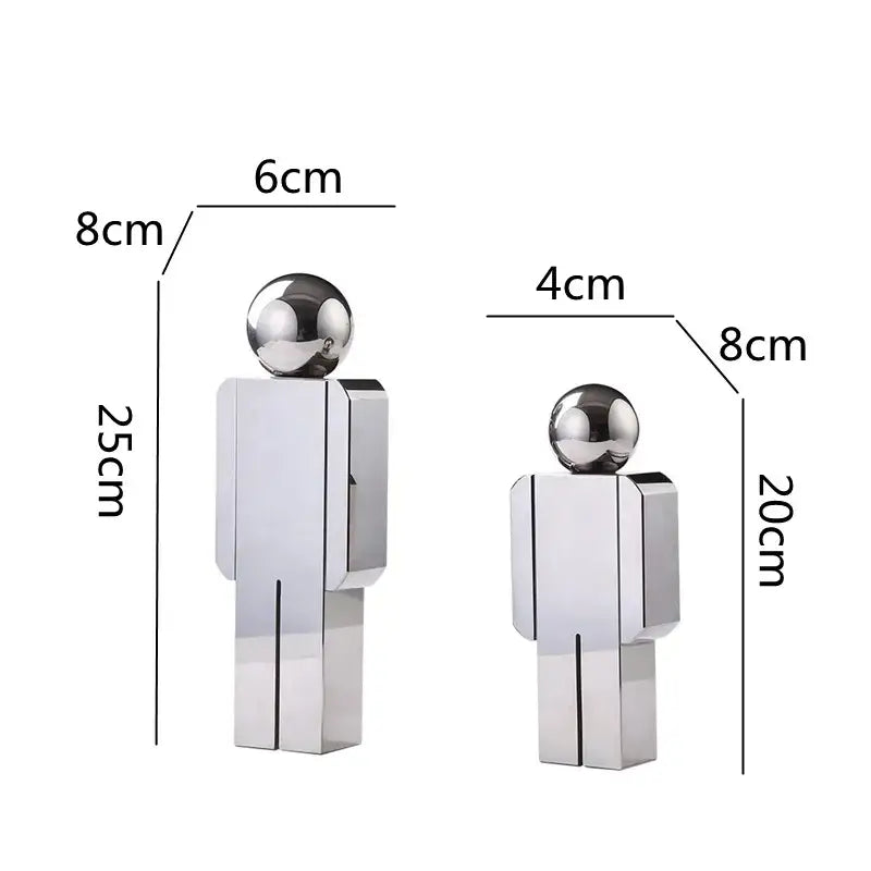 Chrome Crystal Man Figurine