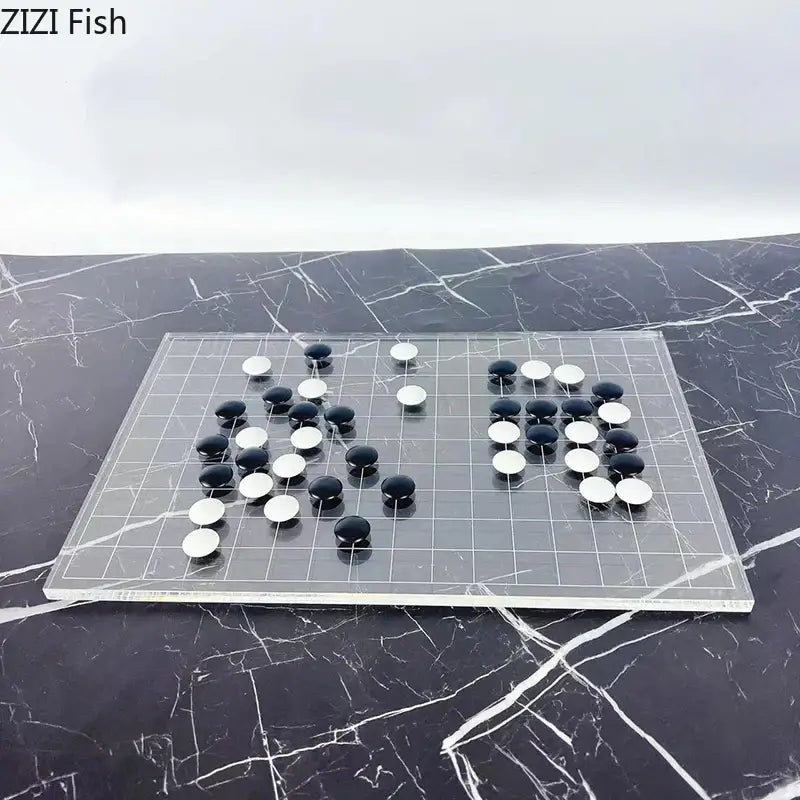 Clear Geometric Chess Set