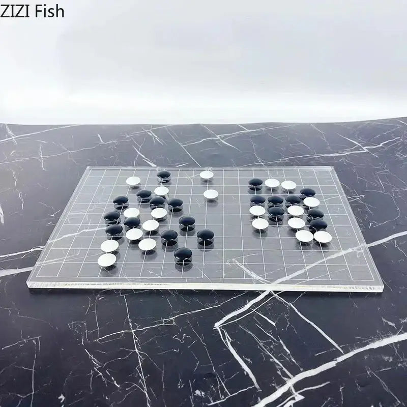 Clear Geometric Chess Set