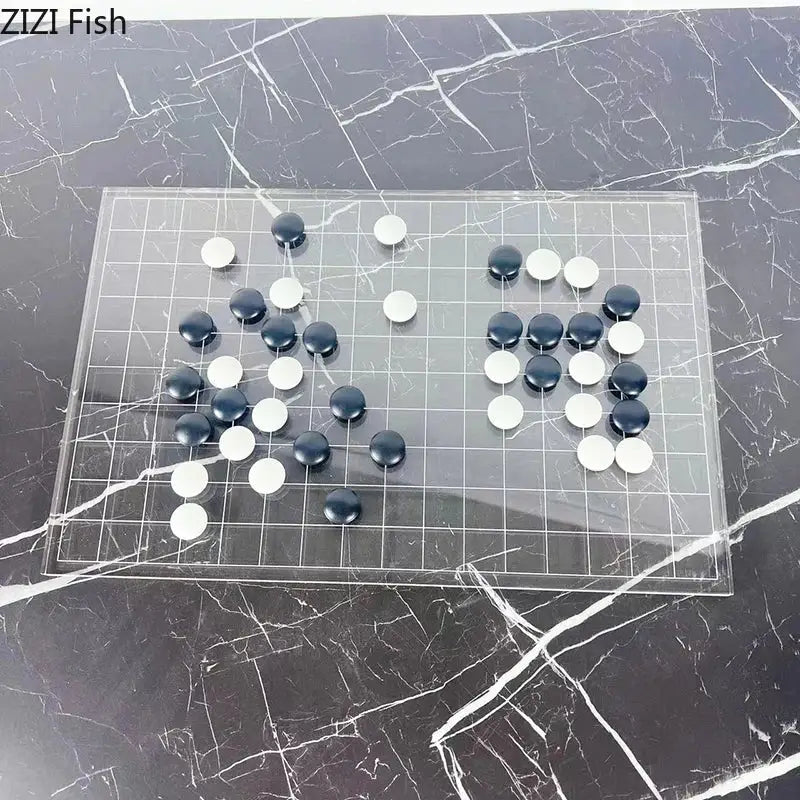 Clear Geometric Chess Set