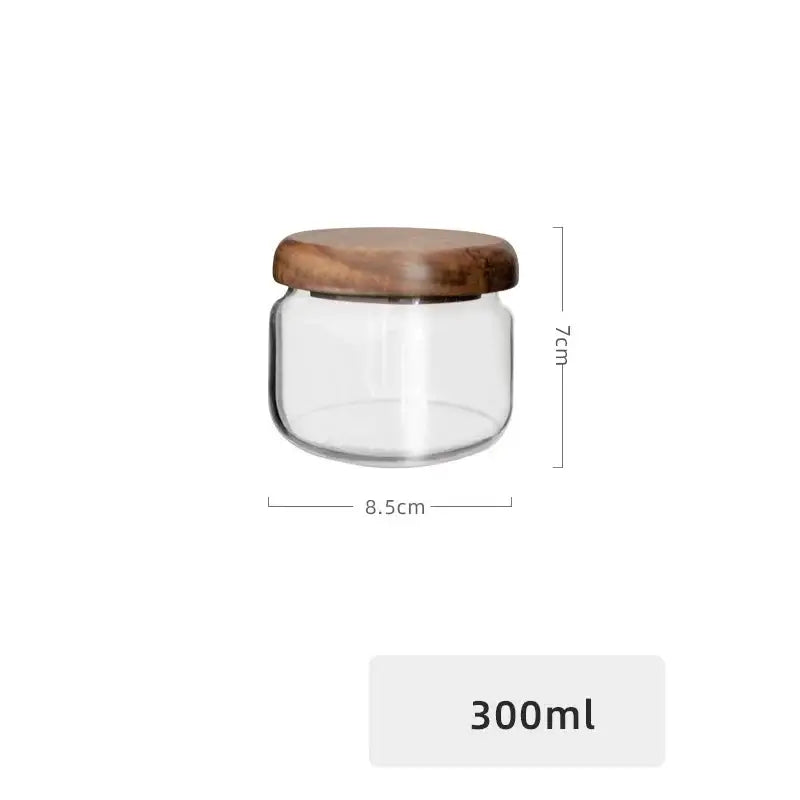 Glass Acacia Storage Jar