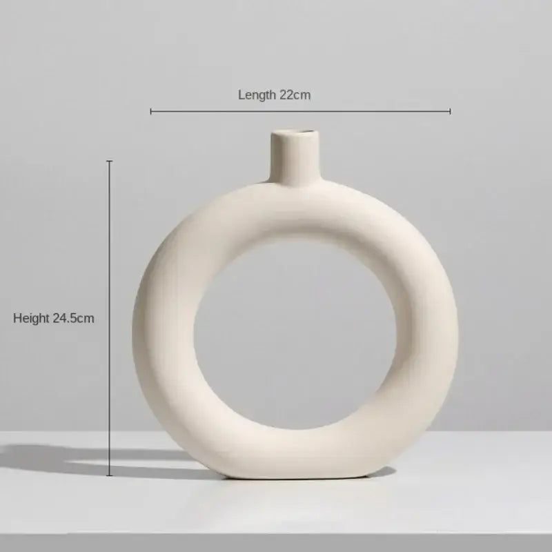 Cream Ceramic Art Vase
