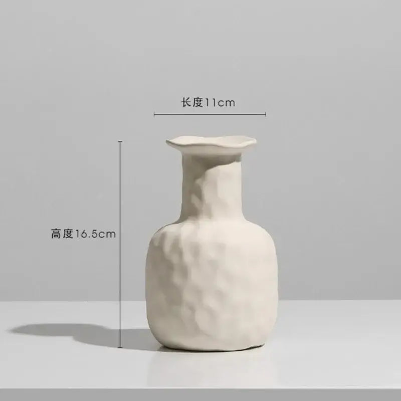 Cream Ceramic Art Vase