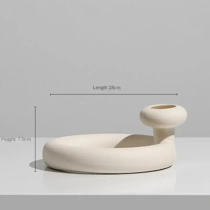 Cream Ceramic Art Vase