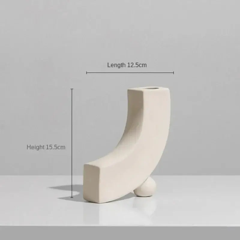 Cream Ceramic Art Vase