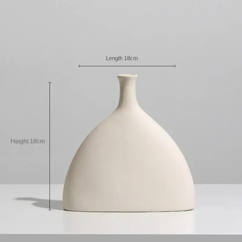 Cream Ceramic Art Vase