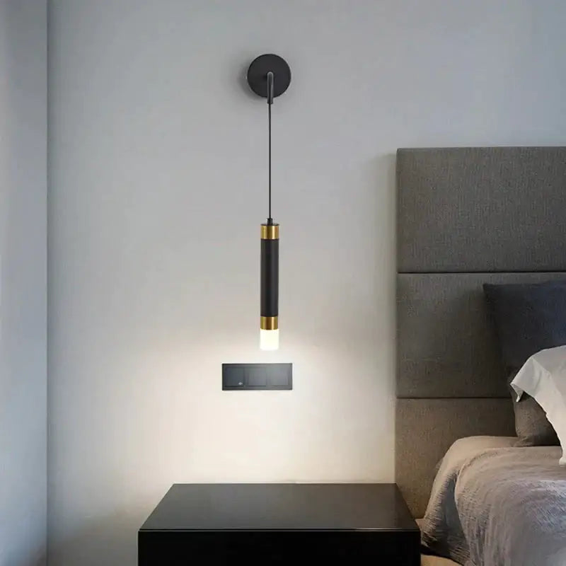 Black Gold Bedside Wall Lamp