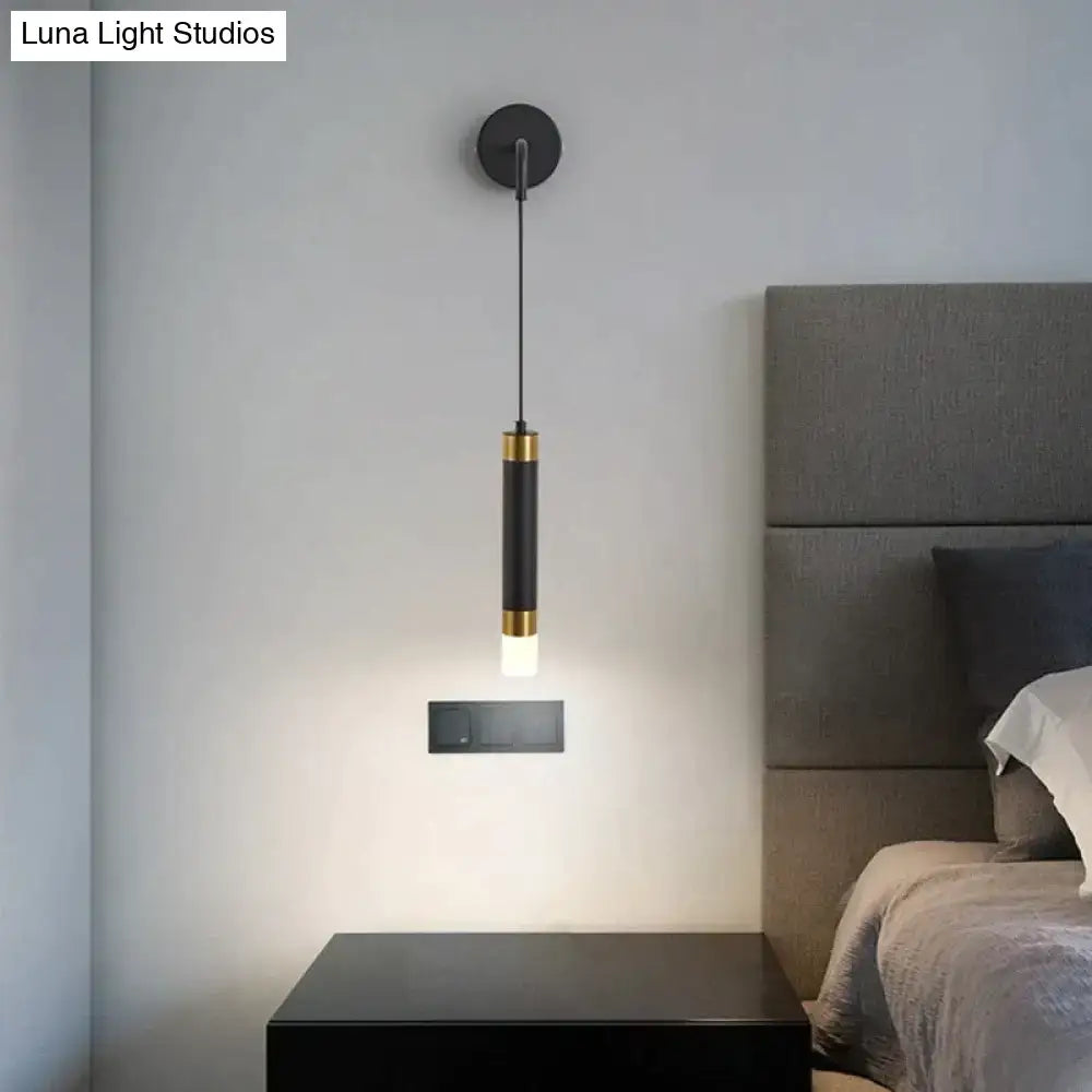 Black Gold Bedside Wall Lamp