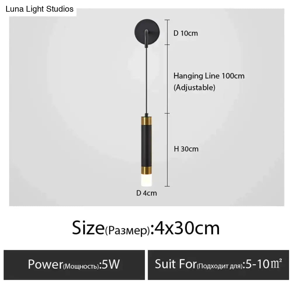 Black Gold Bedside Wall Lamp