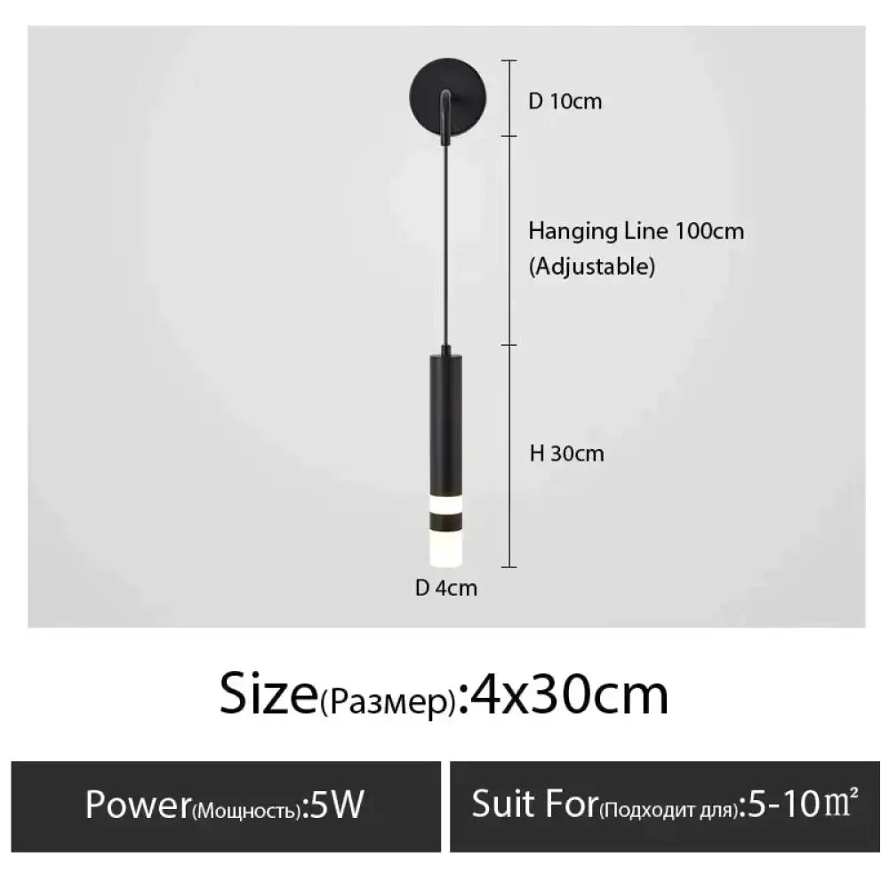 Black Gold Bedside Wall Lamp