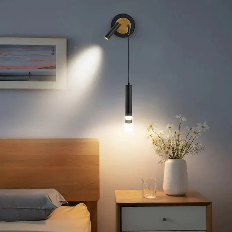 Black Gold Bedside Wall Lamp