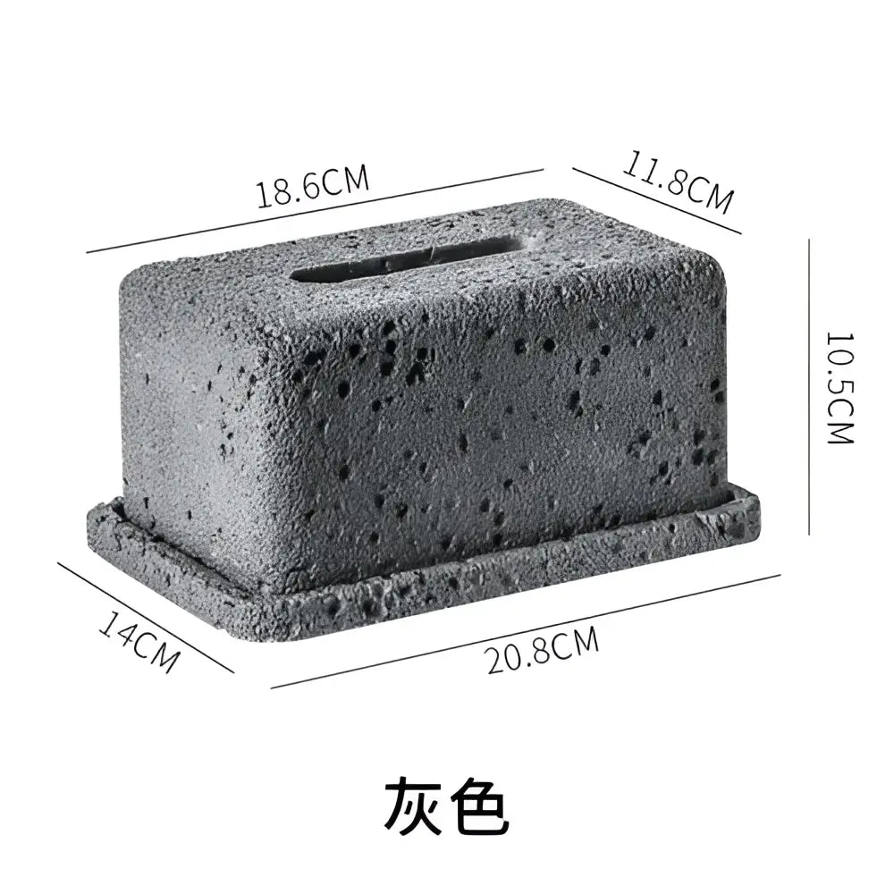 Grey Concrete Tissue Box