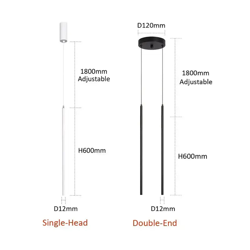 Black Slim LED Pendant