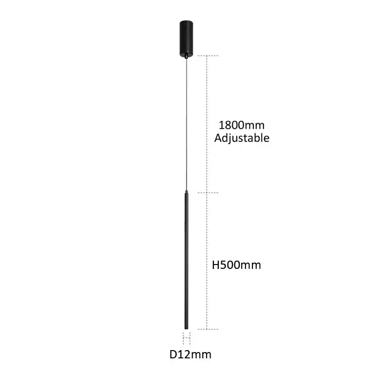 Black Slim LED Pendant