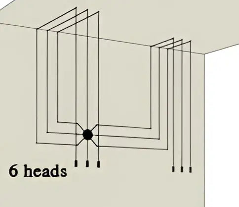 Black Industrial Wall Light 9-Head Aluminum