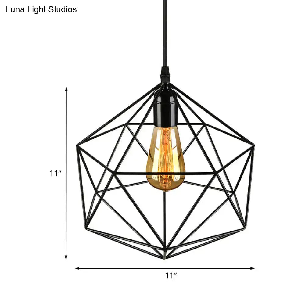 Black Geometric Metal Pendant