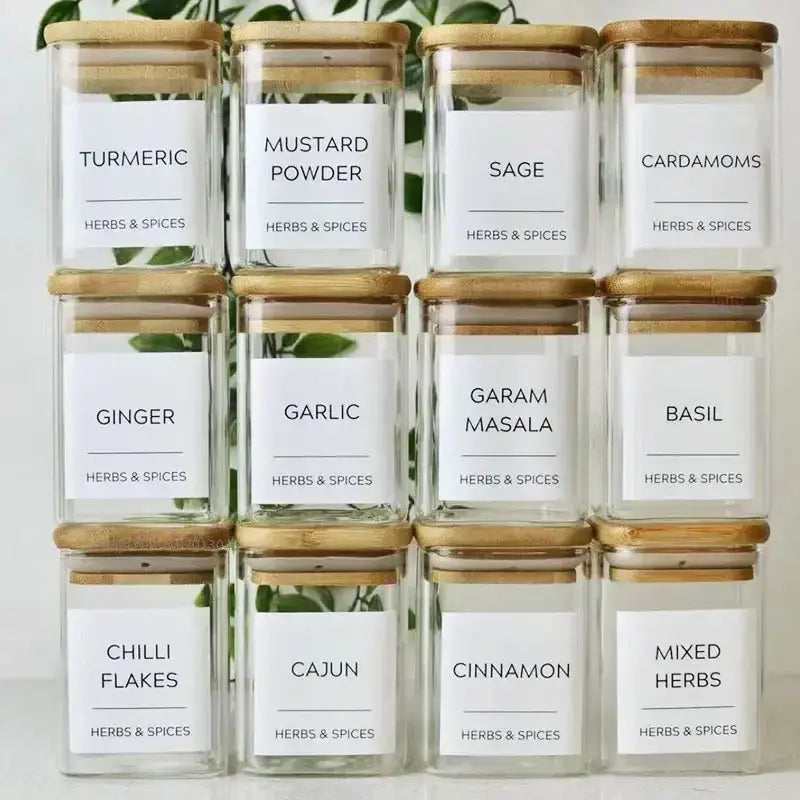 Glass Bamboo Lid Jar