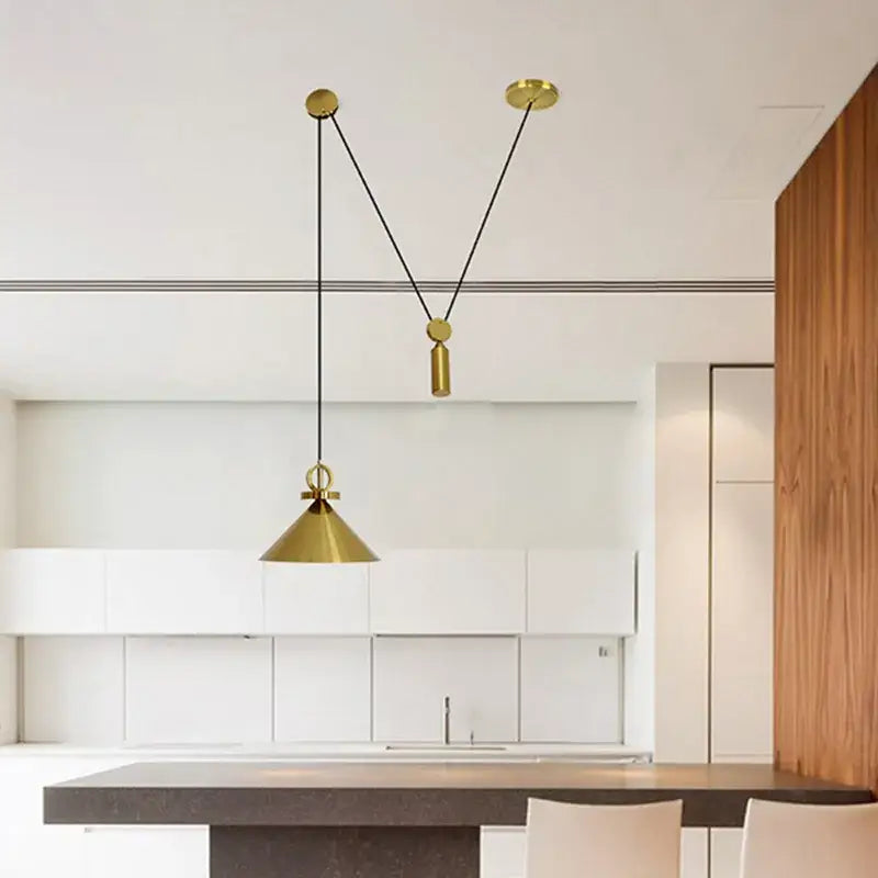 Gold Linear Pendant Light for Dining and Bars