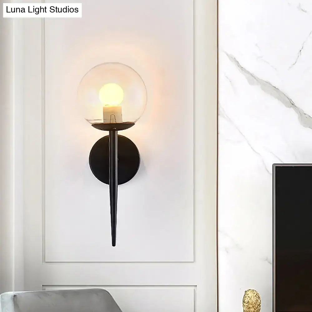 Gold Black Glass Sconce