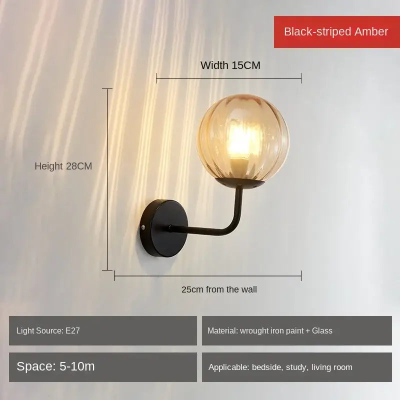 Glass Ball LED Wall Lamp