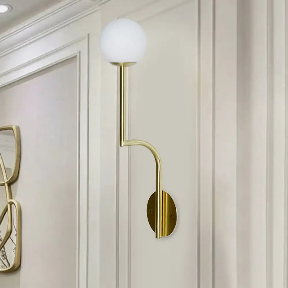 Opal Glass Curved Sconce
